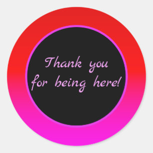gradient ombre red pink , scarlet , red , pink th classic round sticker