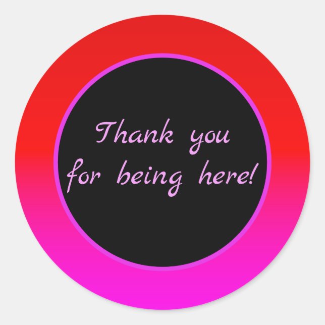 gradient ombre red pink , scarlet , red , pink  th classic round sticker (Front)