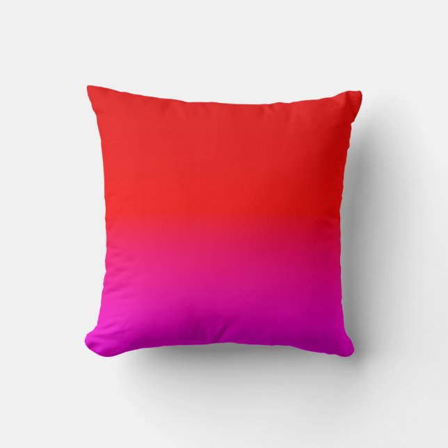 gradient ombre red pink , scarlet , red , pink throw pillow (Front)