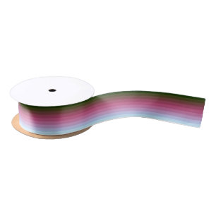 Gradient ombre stripe lined soft blurred multicolo satin ribbon