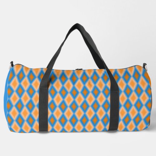 Gradient orange blue diamond shapes duffle bag