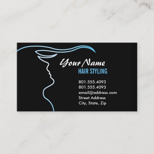 Gradient Outline Hair Stylist Business Card