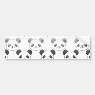 Gradient Panda Bear Pattern Bumper Sticker