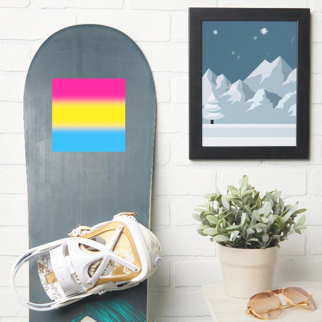 Gradient Pansexual Pride Flag – Colorful Pan Flag Sticker (Snowboard)