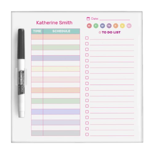 Gradient Pastel Cute Daily Schedule Notepad  Dry Erase Board