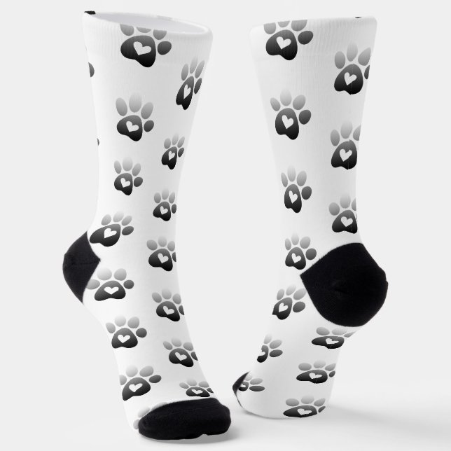 Gradient Paw Pattern  Socks (Angled)