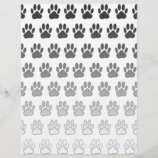 Gradient Paw Prints in Black & White & Gray (Front)