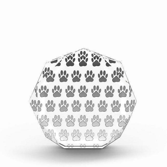 Gradient Paw Prints in Black & White & Gray Award (Front)