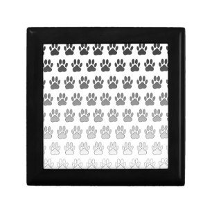 Gradient Paw Prints in Black & White & Gray Gift Box