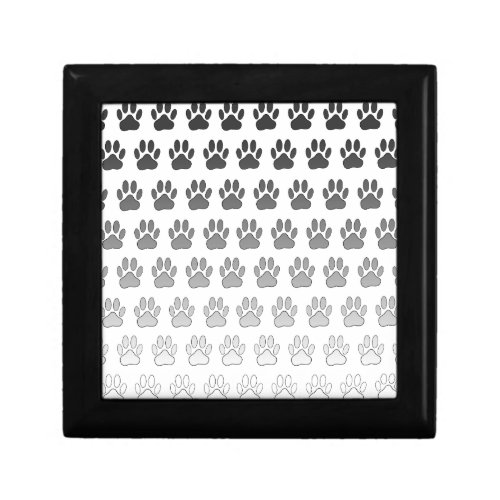 Gradient Paw Prints in Black  White  Gray Gift Box