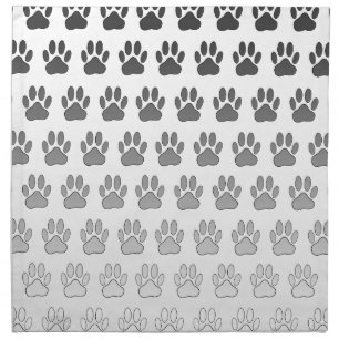 Gradient Paw Prints in Black & White & Gray Napkin