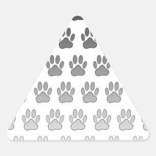 Gradient Paw Prints in Black & White & Gray Triangle Sticker