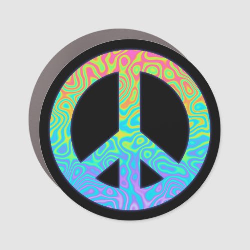 Gradient Peace Symbol Car Magnet