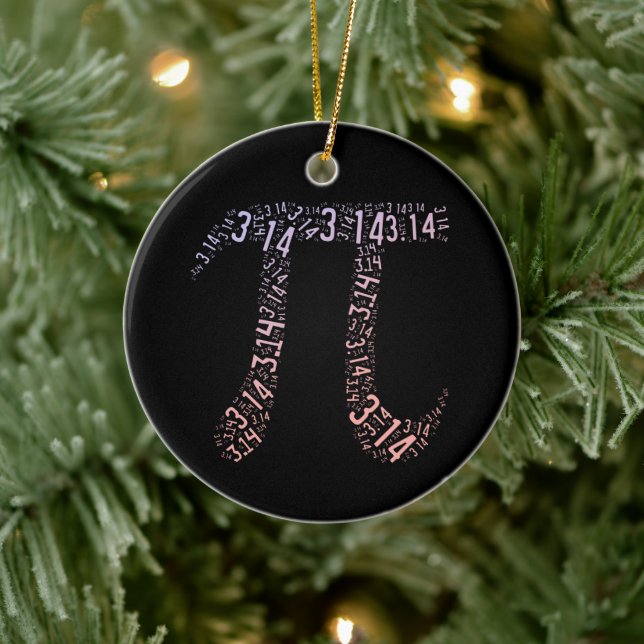 Gradient Pi Symbol Digits Math | Happy Pi day Ceramic Ornament (Tree)
