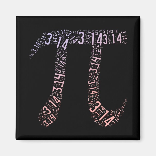 Gradient Pi Symbol Digits Math | Happy Pi day Magnet (Front)