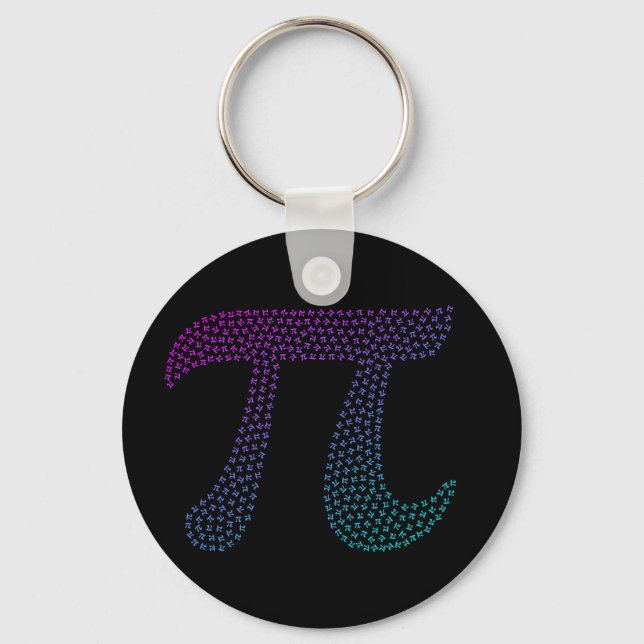 Gradient Pi Symbol Pi day | Happy Pi day Math Keychain (Front)