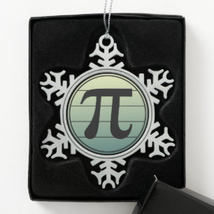 Gradient Pi Symbol Pi day Happy Pi day Math Snowflake Pewter Christmas Ornament