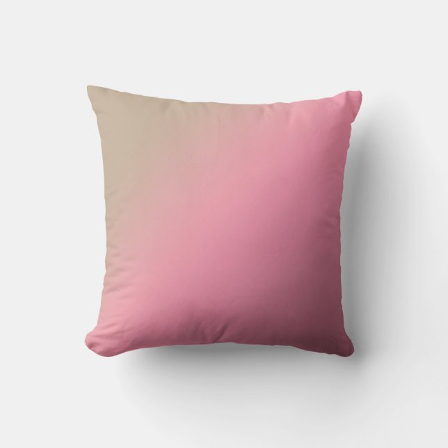 Gradient pink beige soft blur colors blush throw pillow (Front)