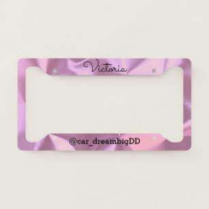 Gradient Pink Brushed Metal Business License Plate Frame