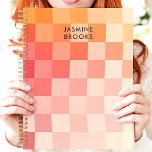 Gradient Pink Checkerboard Custom Name  Planner<br><div class="desc">This vibrant design features a soft gradient checkerboard pattern in warm pink and peach tones. The bold layout is complemented by a custom name in clean, modern typography, creating a stylish and personal touch. Perfect for students, professionals, or anyone who loves trendy and artistic designs. Ideal for organizing daily tasks,...</div>