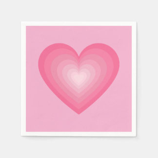 Gradient Pink Heart Design – Pastel Pink Love Sign Napkins