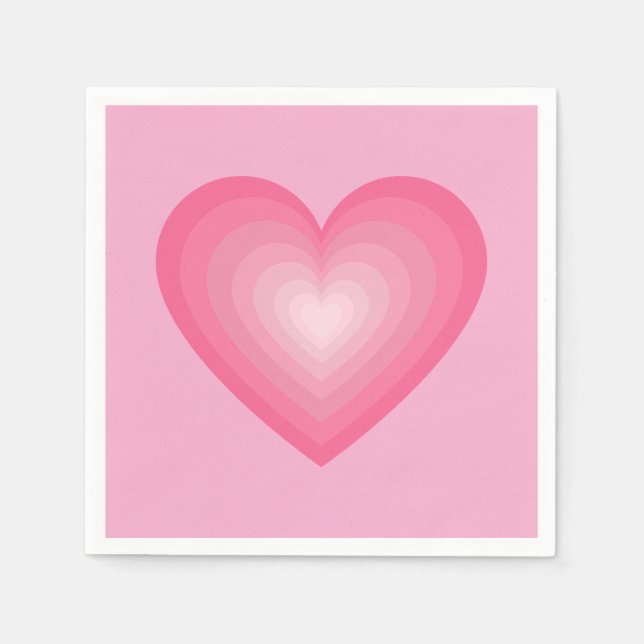 Gradient Pink Heart Design – Pastel Pink Love Sign Napkins (Front)