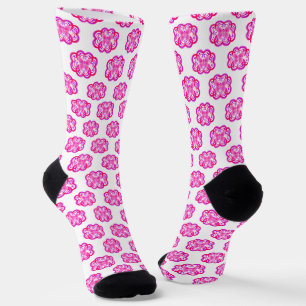 Gradient Pink&Purple Heart Shaped Abstract Pattern Socks