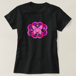 Gradient Pink&Purple Heart Shaped Abstract Pattern T-Shirt