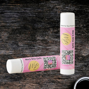 Gradient Pink Wave Business Logo Instagram Qr Code Lip Balm