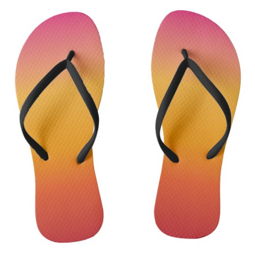 Gradient Pink Yellow Red Colorful Sunset  Flip Flops