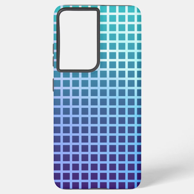 Gradient Pixel Grid Samsung Galaxy Case (Back)
