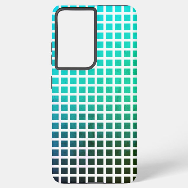 Gradient Pixel Grid Samsung Galaxy Case (Back)