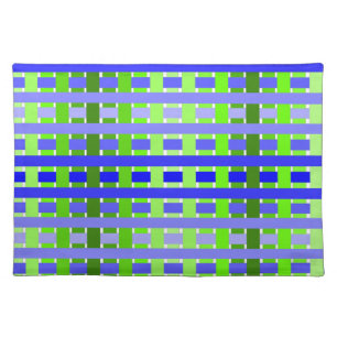 Gradient Plaid blue  Cloth Placemat