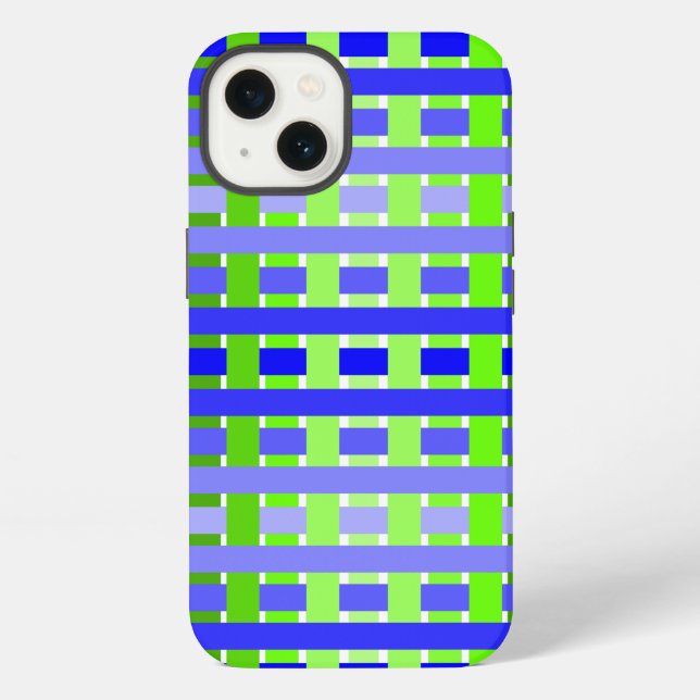 Gradient Plaid blue  Iphone Case (Back)