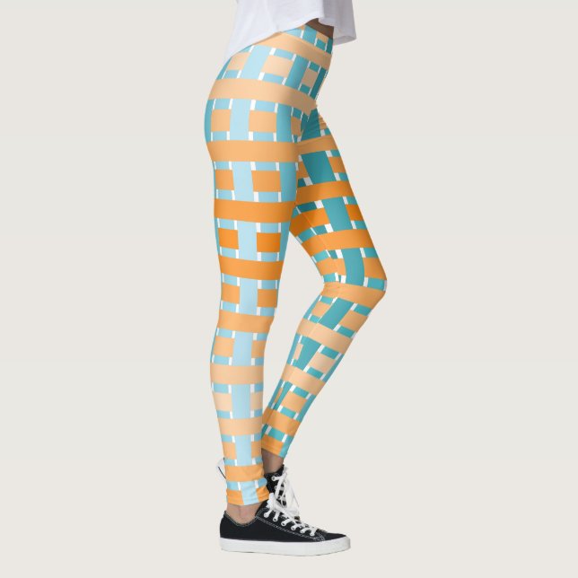 Gradient Plaid Orange  Leggings (Right)