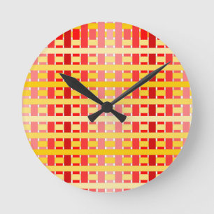 Gradient Plaid  Round Clock
