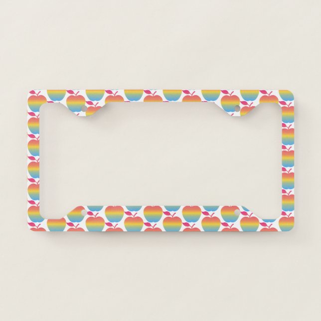 Gradient Pride Apple: Pan License Plate Frame (Front)