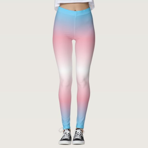 Gradient Pride Patten Trans Leggings