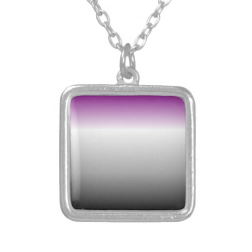 Gradient Pride Pattern Ace Silver Plated Necklace