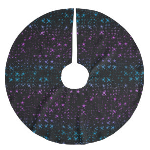 Gradient Purple And Blue Stars Brushed Polyester Tree Skirt