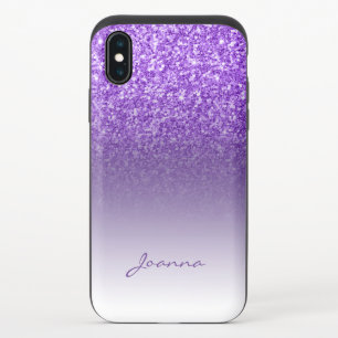 Gradient Purple Glitter iPhone X Slider Case