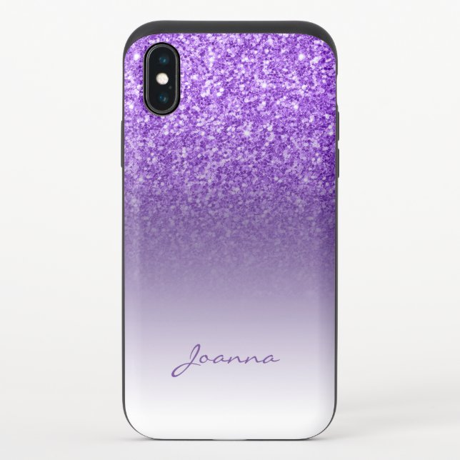 Gradient Purple Glitter Uncommon iPhone Case (Back)
