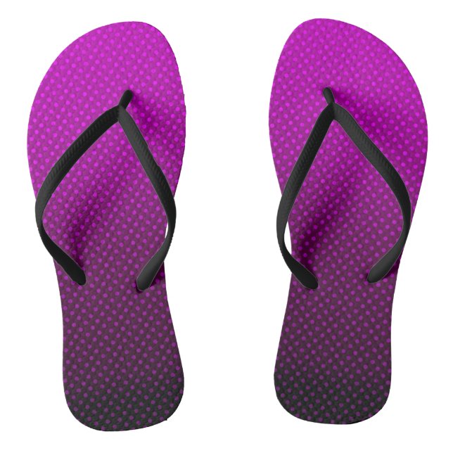 Gradient purple  gray polka dots print abstract fe flip flops (Footbed)