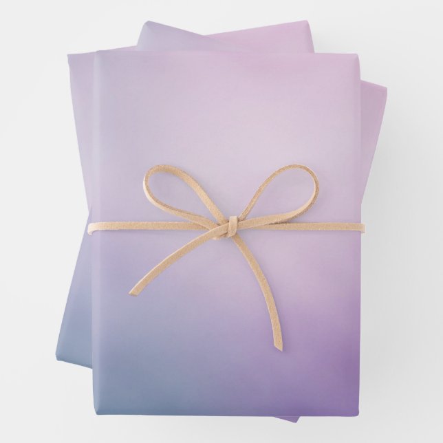 Gradient Purple, Lilac, Blue Elegant  Wrapping Paper Sheets (In situ)