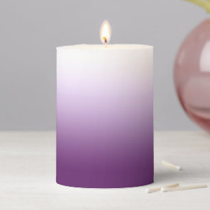 Gradient purple lilac ombre pillar candle