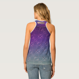 Gradient Purple Rose Heart Repeat Women's Tank Top