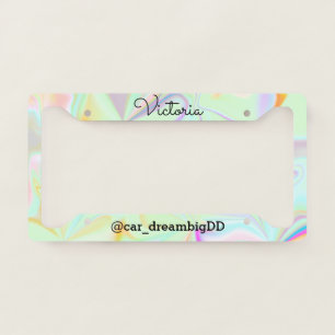 Gradient Rainbow Brushed Metal Business  License Plate Frame