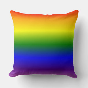 Gradient Rainbow Colors Pattern Throw Pillow