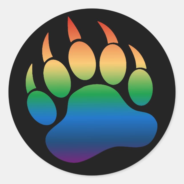 Gradient Rainbow flag Gay Bear Paw /Claw - Sticker (Front)