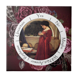 Gradient Red and Black Flowers Pendulum   Ceramic Tile